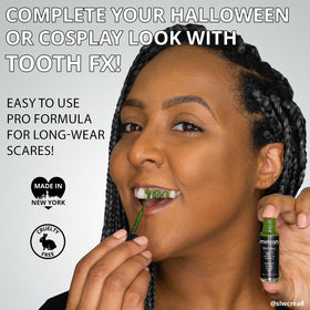 Mehron Tooth FX Black swatches next to other Tooth FX colors for mixing options