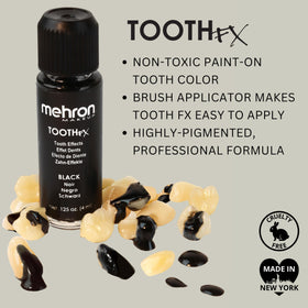 Actor using Mehron Tooth FX Black in cosplay to create convincing blacked-out teeth