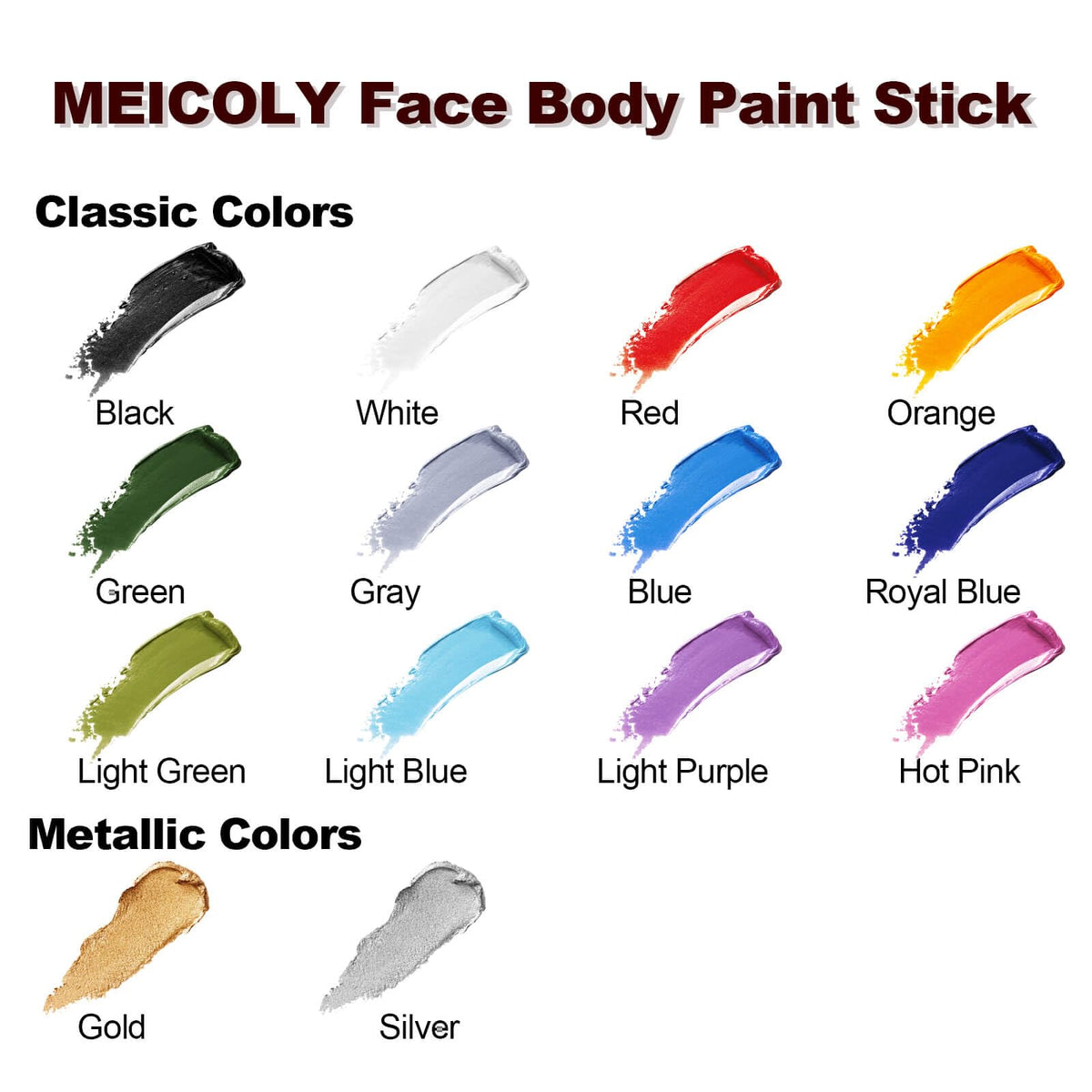 MEICOLY arm application showing body coverage and scale for costume makeup