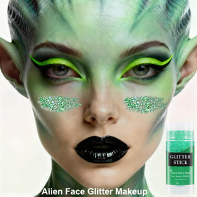MEICOLY shoulder body glitter for festival look showing waterproof sheen benefit long-lasting wear