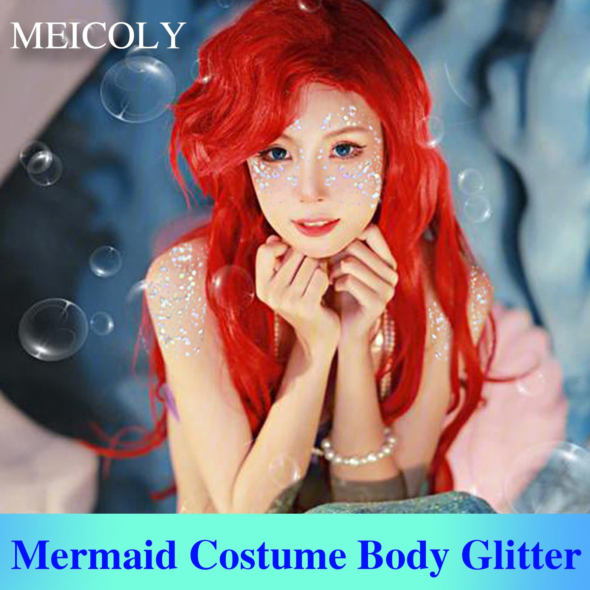 MEICOLY applying chameleon gel to face for standout sparkle