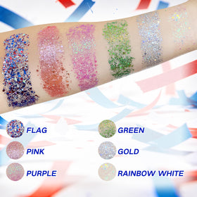 MEICOLY chunky holographic sequins close-up showing multidimensional sparkle benefit