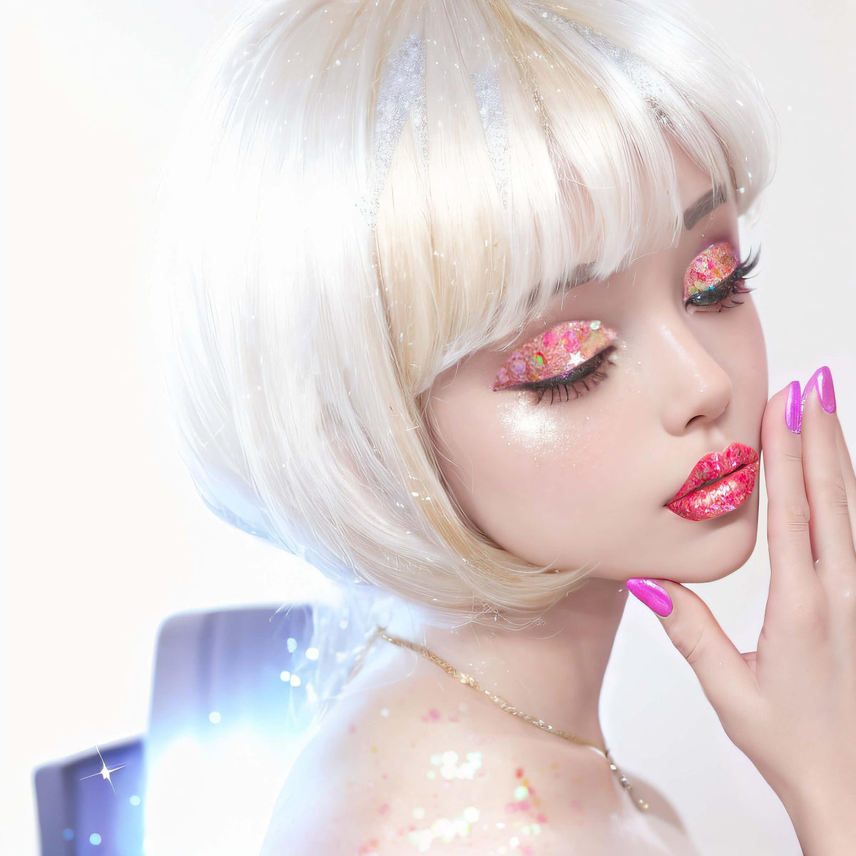 MEICOLY shimmer on collarbone boosting stage and photo-ready radiance