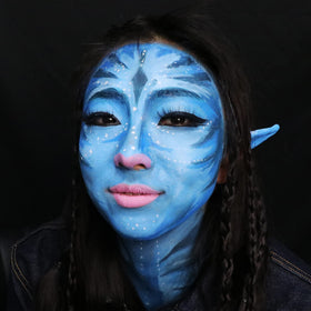 MEICOLY being applied with a brush for precise lines and easy blending benefit