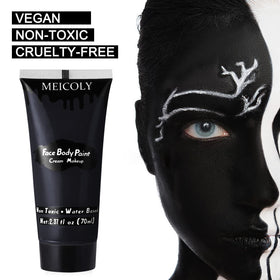 MEICOLY applied with brush on face illustrating precise costume makeup control