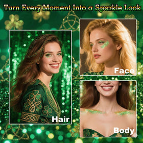 MEICOLY face application on cheekbone showcasing bright festival shimmer benefit camera-ready look