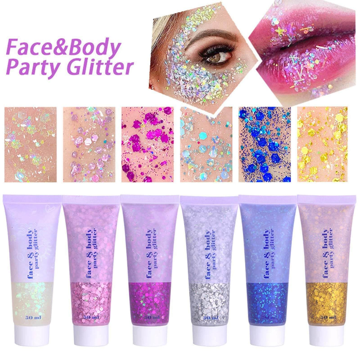 MEICOLY festival lifestyle shot of fans wearing glitter for concert-style impact