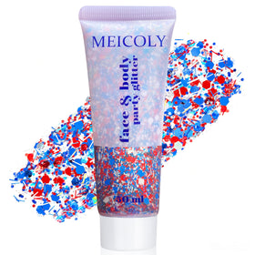 MEICOLY front packaging showing patriotic glitter and benefits