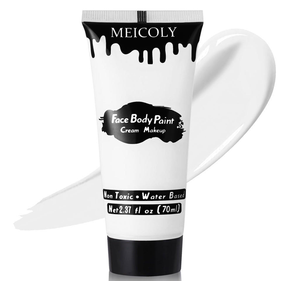 MEICOLY front tube of white cream paint showing label and compact size for travel