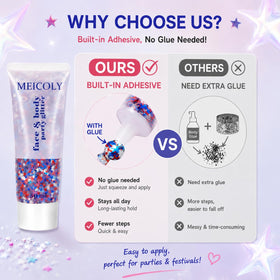 MEICOLY gel swirl on skin demonstrating smooth application and quick-dry finish benefit