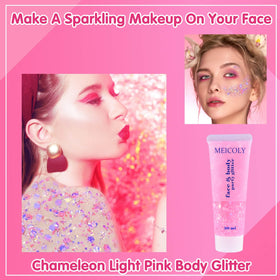 MEICOLY gel texture close-up revealing dense glitter for vivid shine
