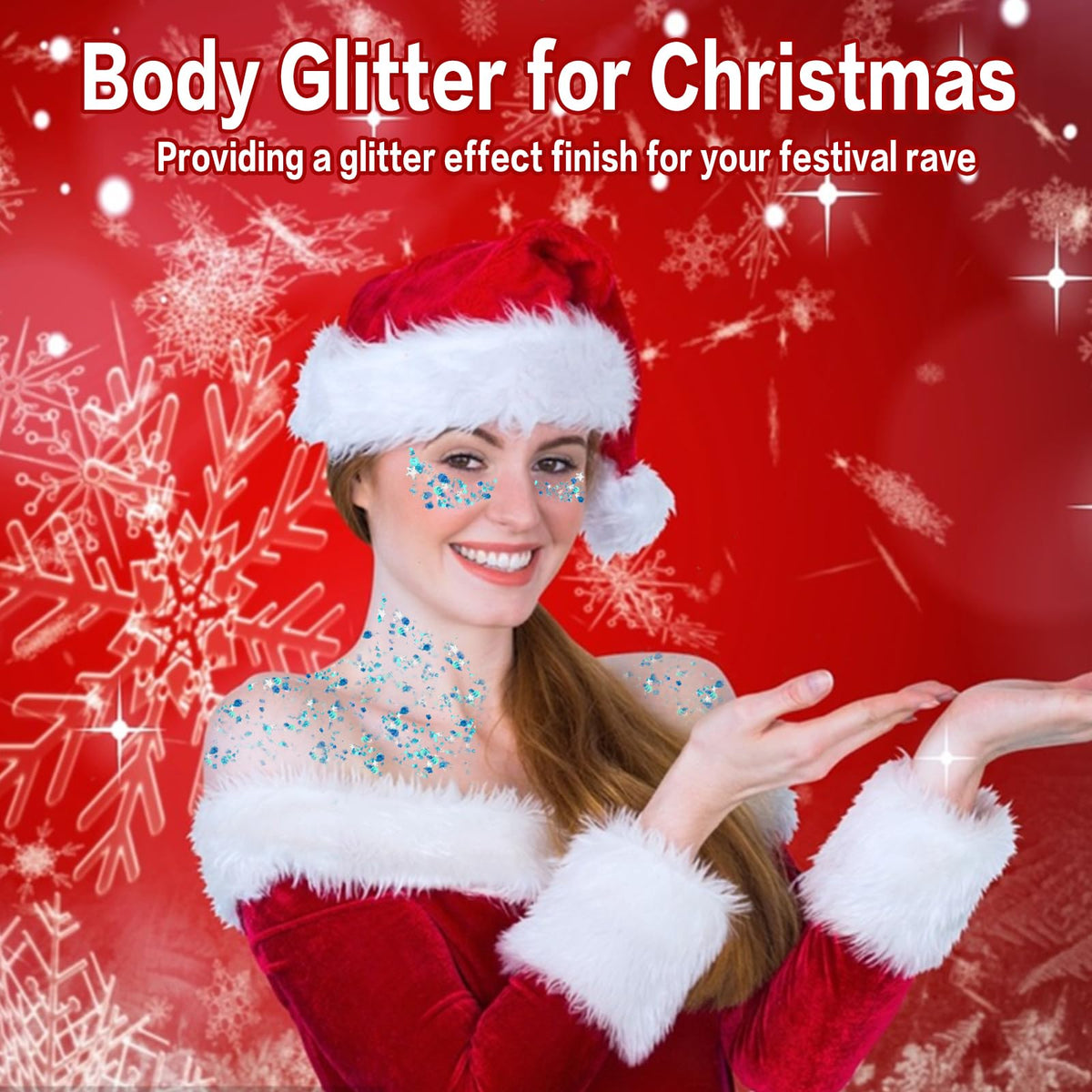 MEICOLY glitter applied on hand demonstrating easy application and precise control