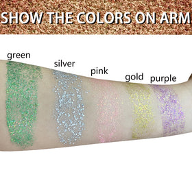 MEICOLY model cheekbone glitter lifestyle photo showing festival-ready luminous highlight