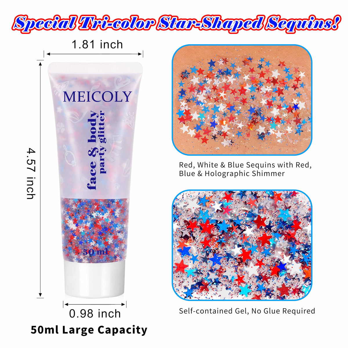 MEICOLY hair braid decorated with stars illustrating secure hold and festival-ready style
