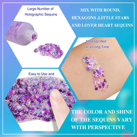 MEICOLY chunky glitter streaks in hair showing bright mermaid effect and hold