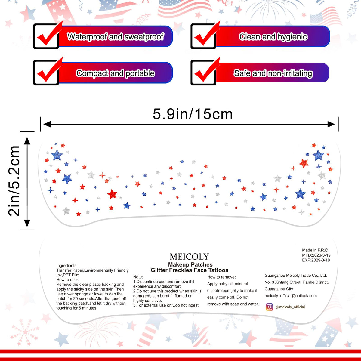 MEICOLY on festival attendee as parade accessory enhancing patriotic outfit