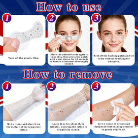 MEICOLY multi-sheet layout displaying red white blue stars for mix-and-match