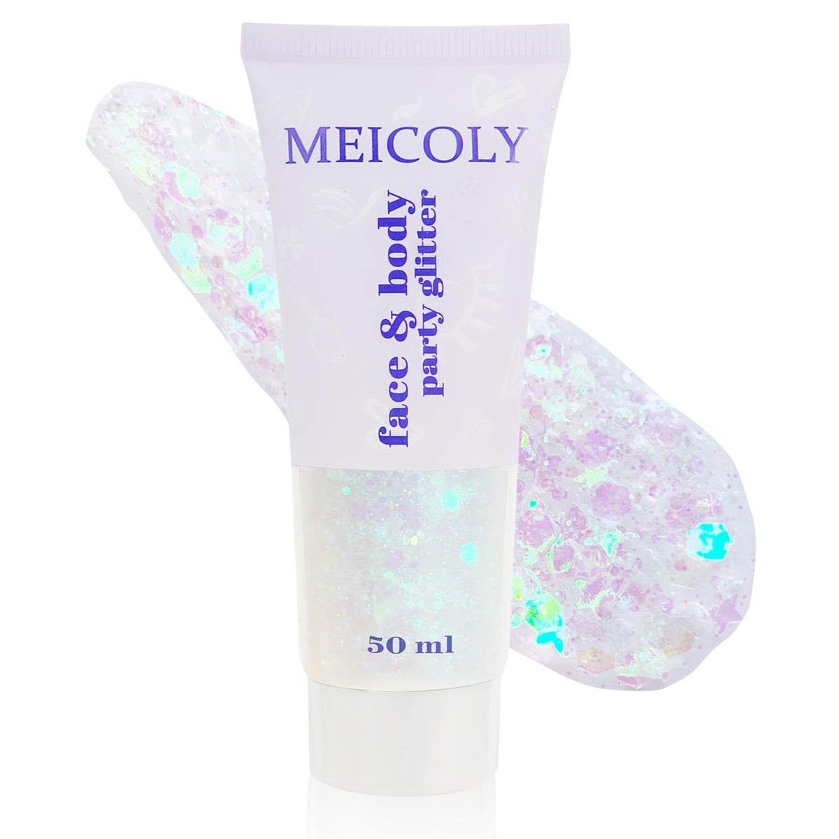 MEICOLY packaging label view highlighting ingredients and safe, non-toxic claims