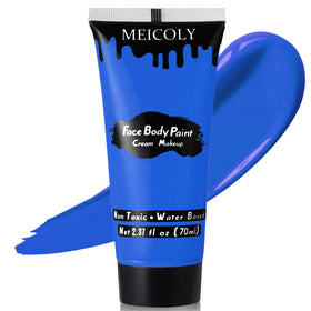 MEICOLY tube front view showing royal blue shade and tube design, clear product ID