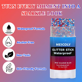 MEICOLY star sequin texture close-up highlighting chunky festive sparkle