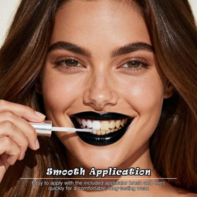 MEICOLY black tooth paint applied on front teeth for dramatic cosplay effect