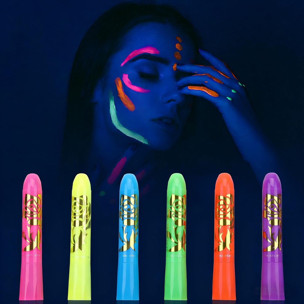 MeiduGaga front packaging showing neon stick set and clear benefit