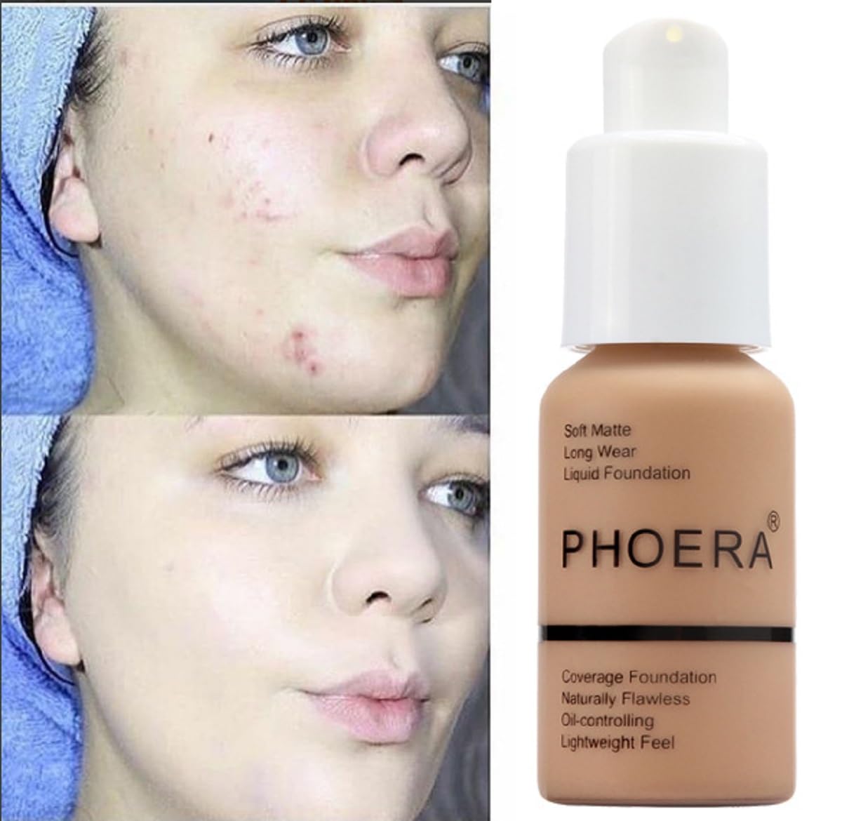 Meifen PHOERA label closeup highlighting shade 103 Warm Peach and ingredient clarity