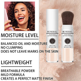 Meilury application on face reduces shine and sets makeup