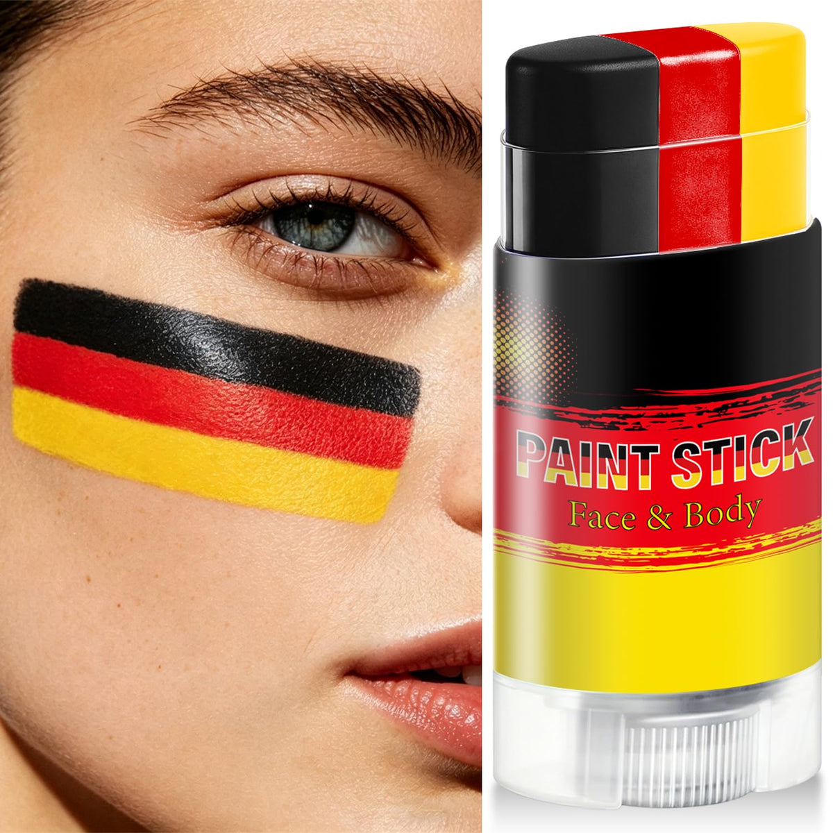 Meilury close-up of black, red and yellow stripes demonstrating vivid fan colors
