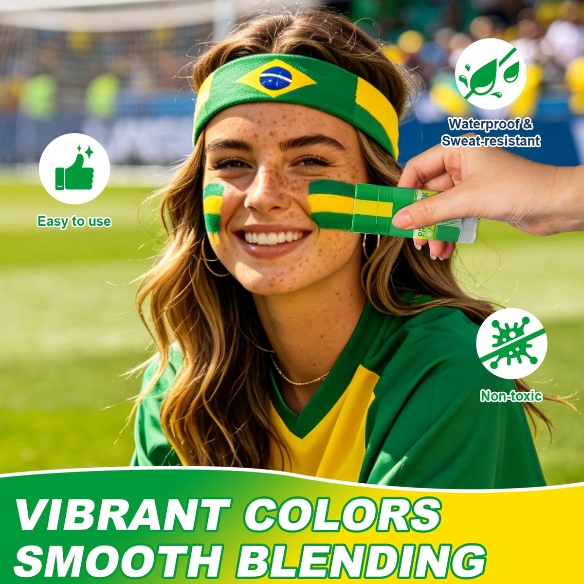 Meilury eye black application under-eye to reduce glare and deliver game-ready look
