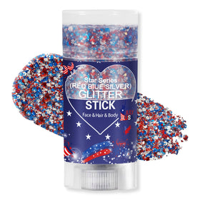 Meilury front packaging showing patriotic glitter stick for easy application