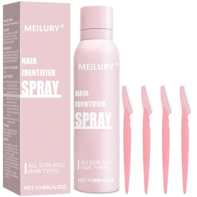 Meilury front packaging showing spray bottle and four razors for visible hair removal