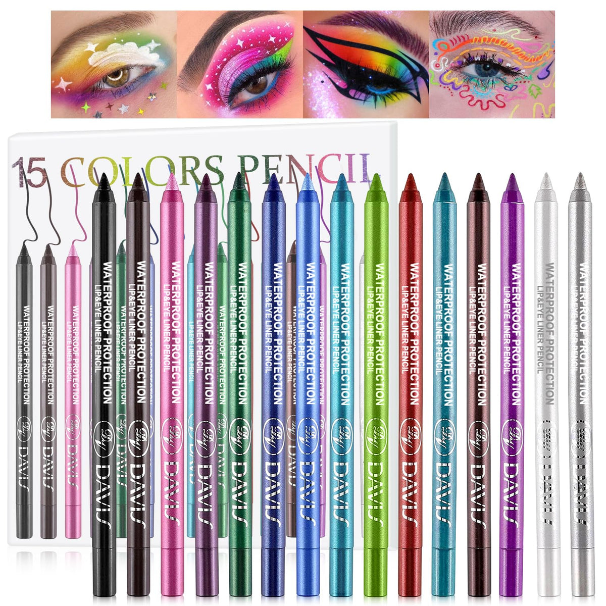 meilury front packaging showing full 15-color set and compact case benefit