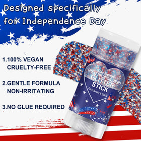 Meilury glitter applied to hairline and braid for patriotic accent