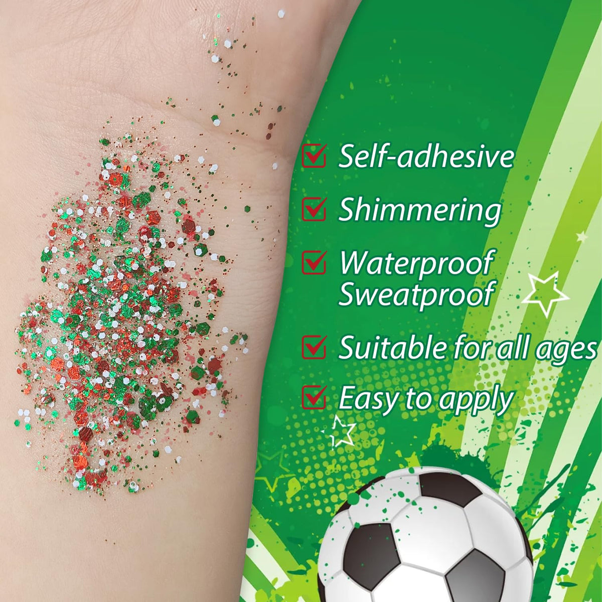 Meilury glitter stick next to coin for scale showing compact portable size benefit travel-friendly