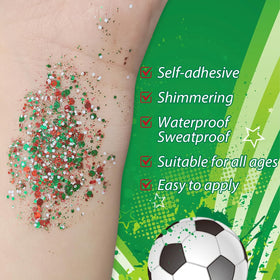 Meilury glitter stick next to coin for scale showing compact portable size benefit travel-friendly