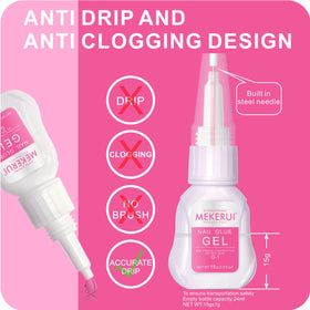 MEKERUI glue being used without a UV lamp, showing lamp-free convenience