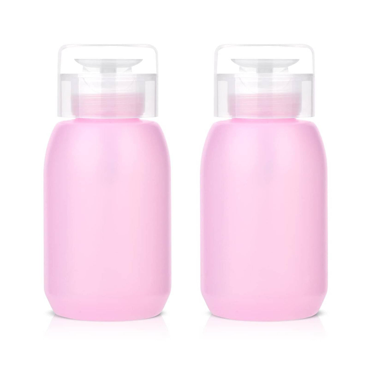 MEKK front view of 200ml acetone-safe pump dispenser, neat countertop storage benefit