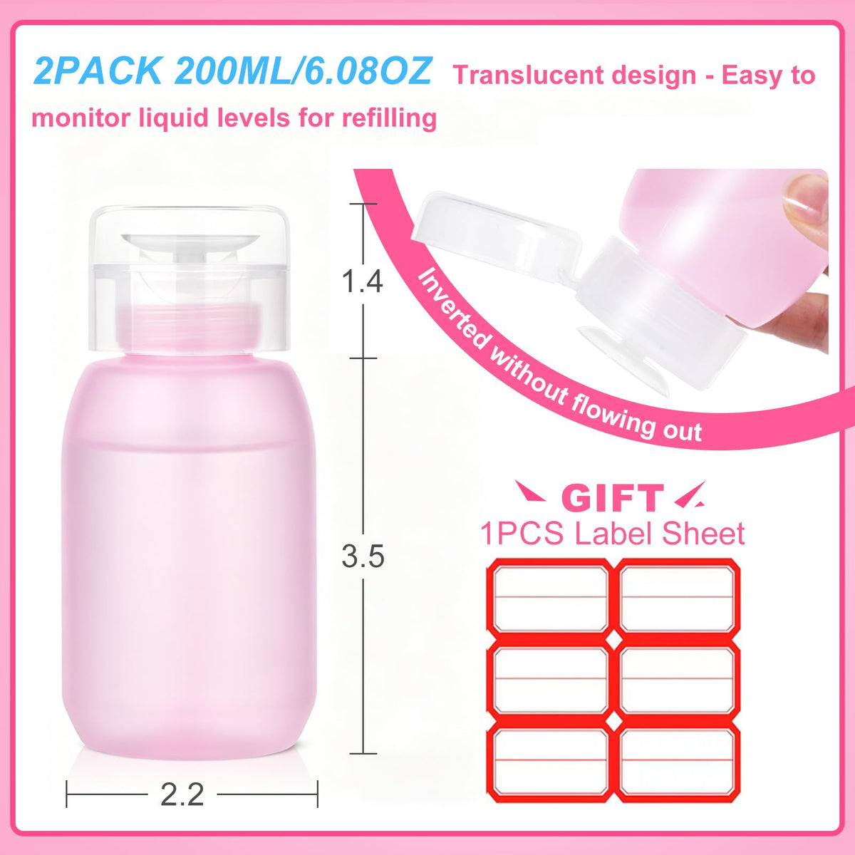 MEKK labeled bottles on vanity for organized multi-liquid identification
