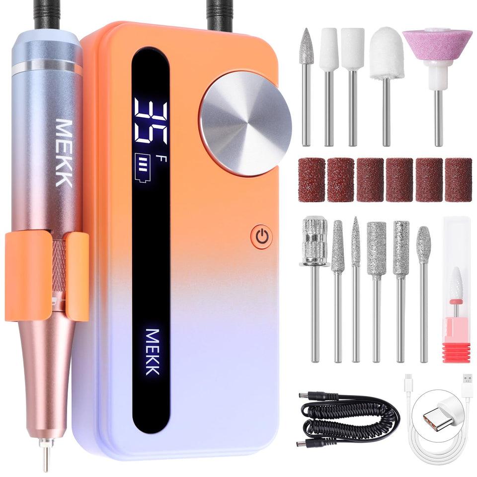 MEKK front view of cordless nail drill showing compact design and color
