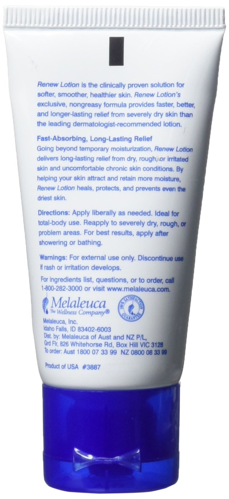Melaleuca Renew close-up cream texture illustrating fast-absorbing, soothing hydration