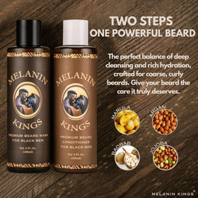 Melanin Kings beard applied in shower — effectively cleanses and reduces itch