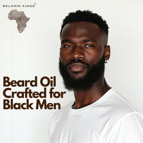 Melanin Kings dropper releasing oil showing smooth texture and fast absorption benefit