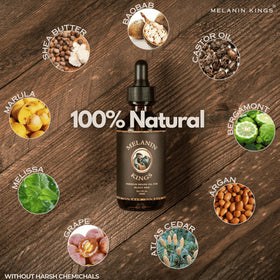 Melanin Kings close-up of baobab and marula ingredients highlighting nourishing benefit