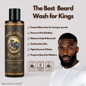 Melanin Kings before and after beard showing reduced frizz and improved softness