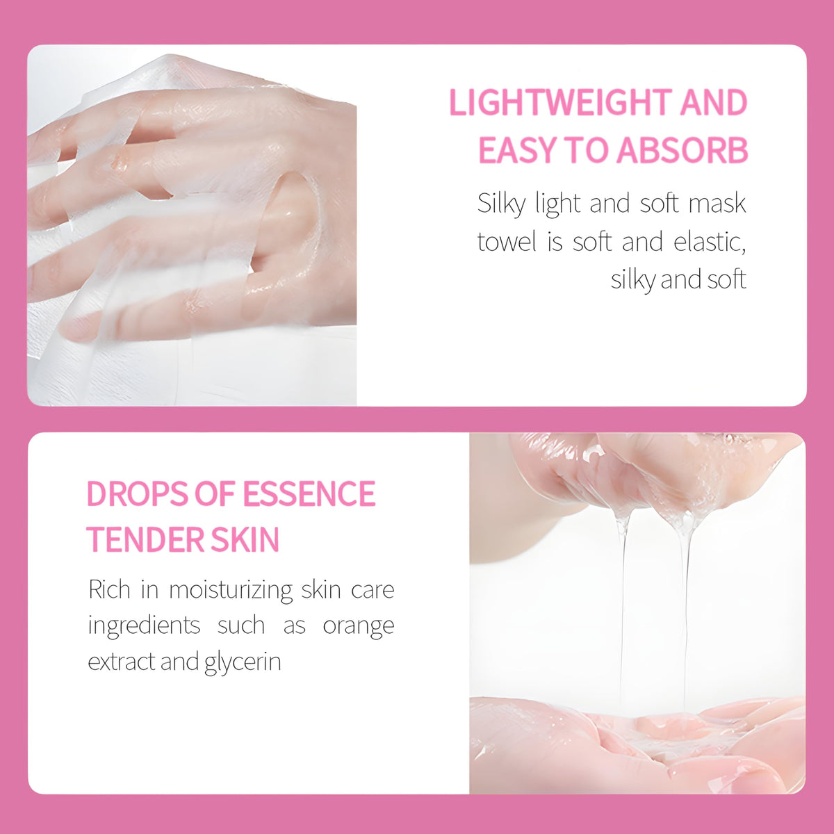 Meleell mask on hand demonstrating fit and easy use benefit