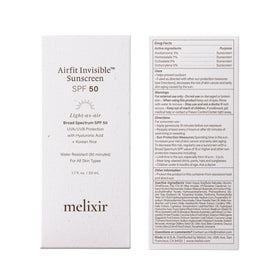 Melixir product label showing actives like hyaluronic acid and niacinamide