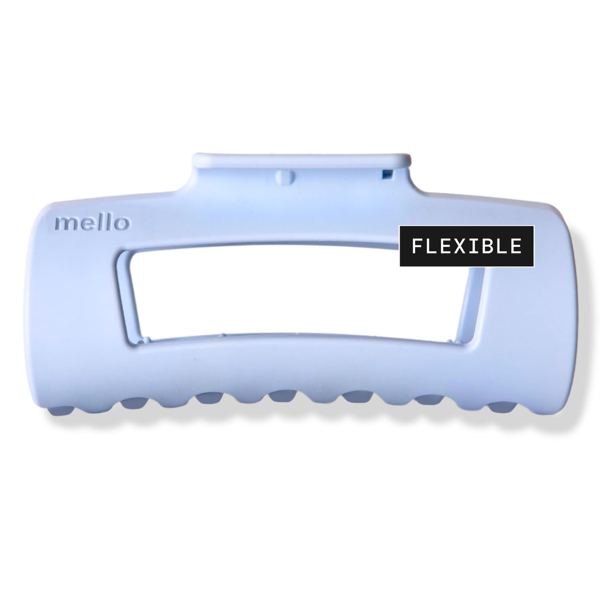 MELLO medium front view showing clip shape and light blue color with comfortable hold