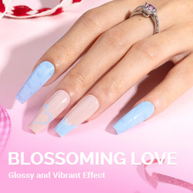 MelodySusie brush applying baby blue gel showing smooth even coverage