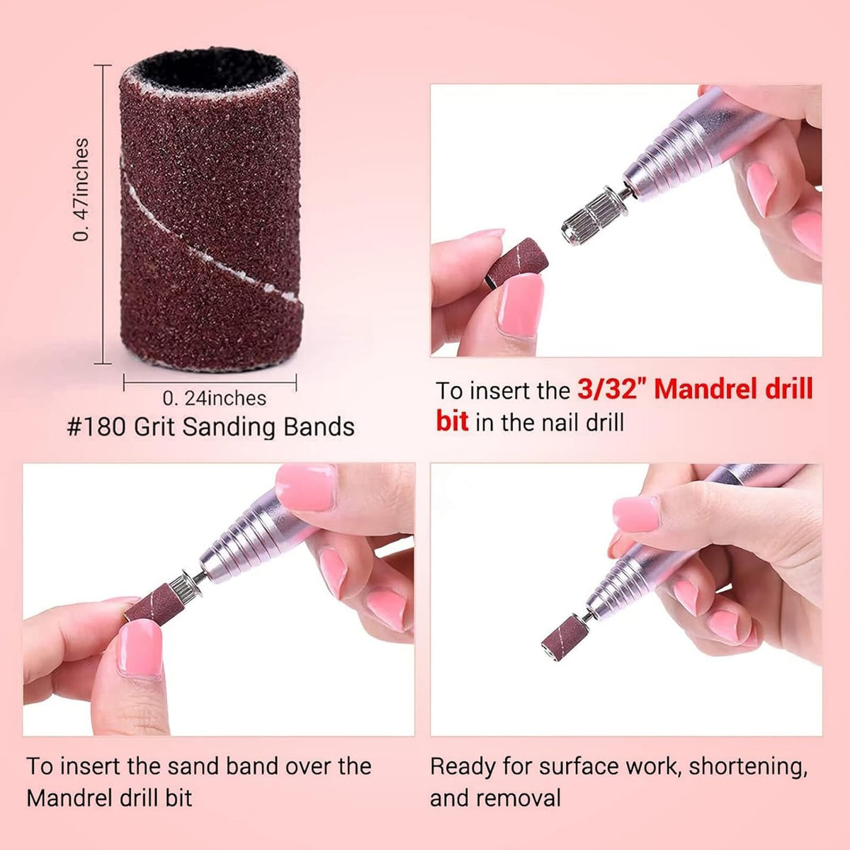 MelodySusie sanding band mounted on a mandrel demonstrating secure fit